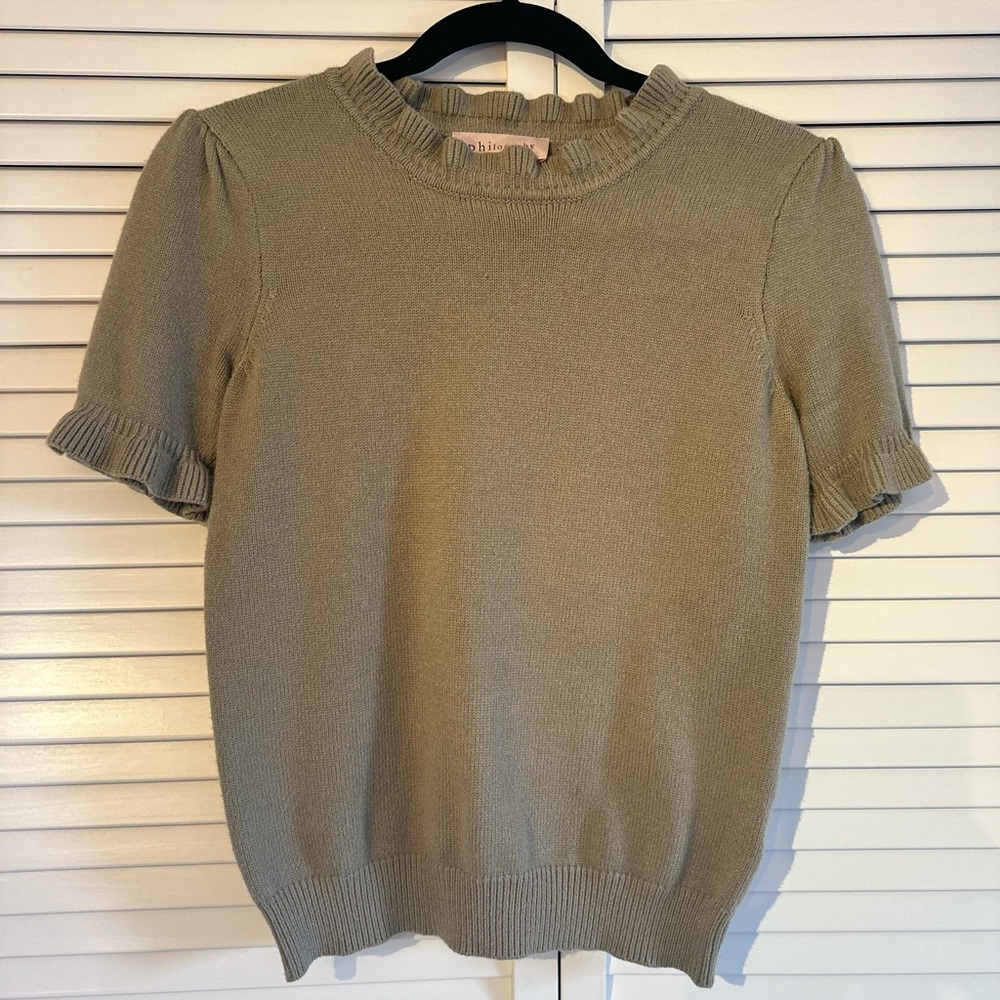 Olive Green Short Sleeve Sweater
